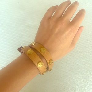 Tory Burch leather bracelet with stuffed logo